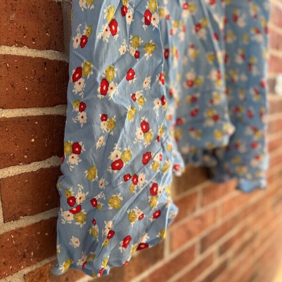 Faithfull the Brand Blue Floral Midi Dress – Women’s M / US 6 - Picture 4 of 9